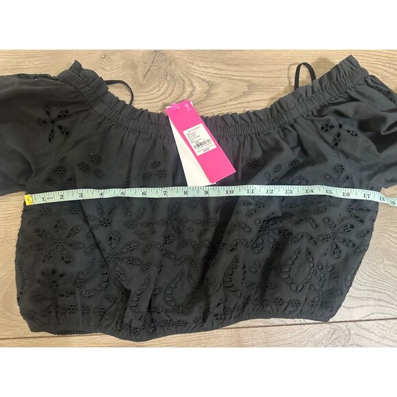 Lilly Pulitzer Penley Onyx Calypso Eyelet Crop Top Large NWT - Picture 6 of 9
